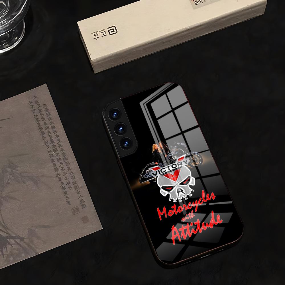 VICTORY MOTORCYCLES USA Phone Case 2025 Glass Hot For Samsung S 25 24 Ultra Plus 23 22 21 20 A 34 54 53 Water Proof Note20 M 54