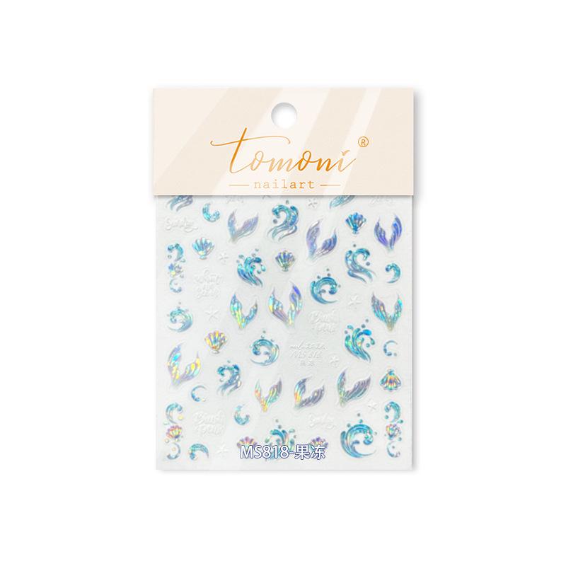 

Минималистичные наклейки для ногтей-желе «Морская волна»