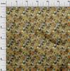 oneOone Cotton Poplin Dark Mustard Fabric Abstract Floral Quilting Supplies Print Sewing Fabric By The Yard 42 Inch