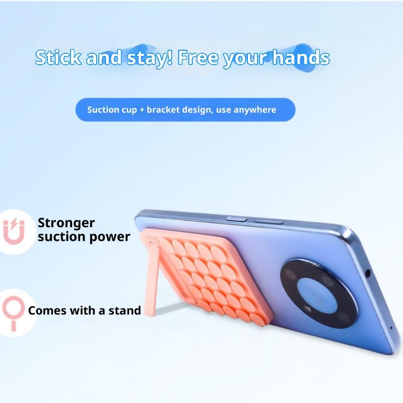 1 Stück faltbares klebendes Smartphone-Zubehör Silikon-Saug-Handyhalter Spiegel Dusch-Handyhalter für Selfies und Videos