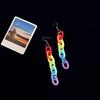 Women Rainbow Chain Earrings Personality Earrings Ear Clips Gift