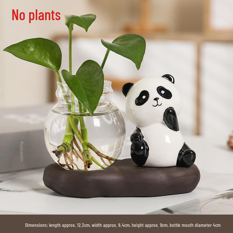 Cartoon Rabbit Flower Pot: Green Radish Hydroponic Vase for Home or Office Decor