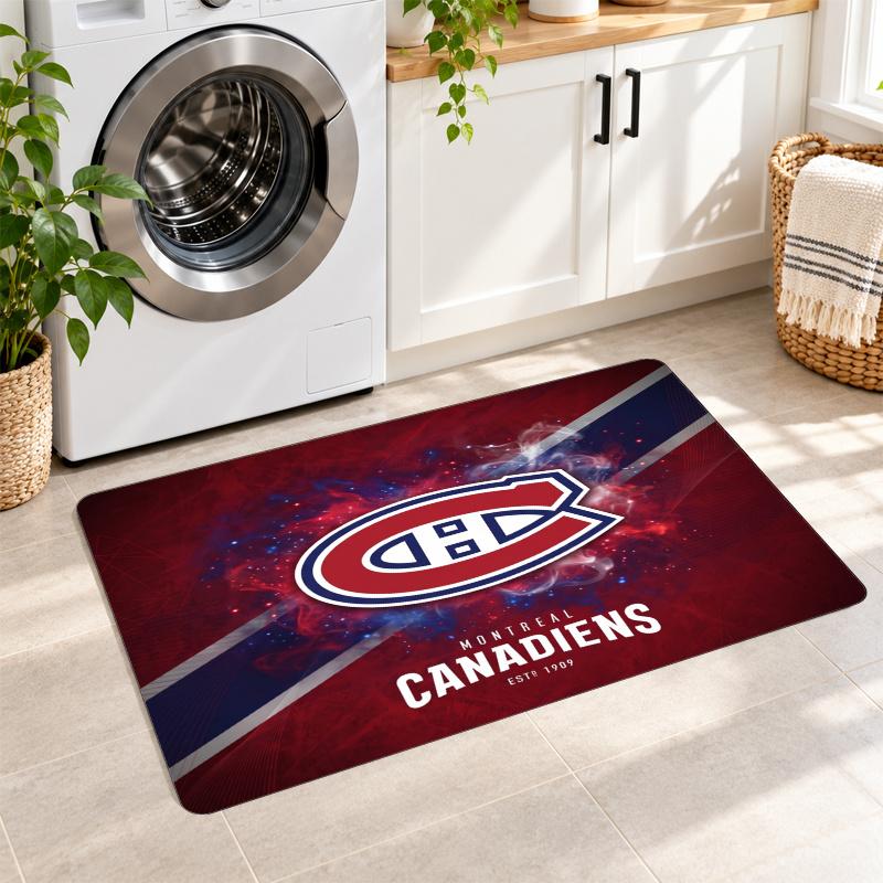 Flanell Küchenmatte Montreal Canadiens Weicher Teppich Rutschfester Bodenbelag Heimdekoration