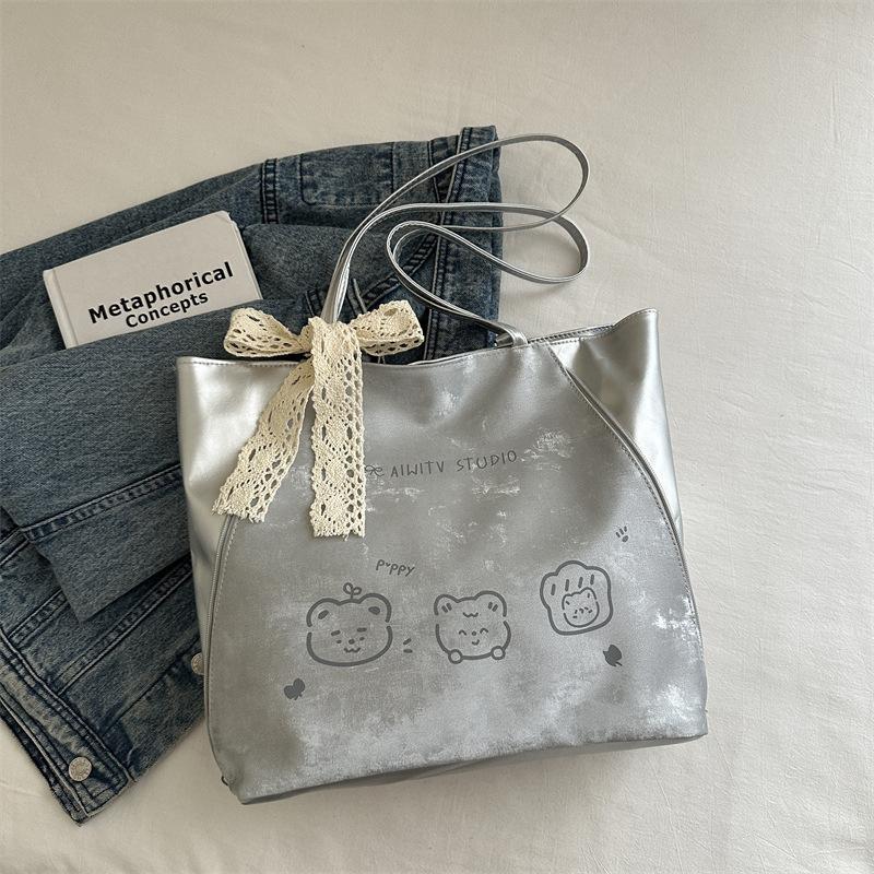 

Женская сумка 2025 года, большая вместительная сумка, женская универсальная иностранная модная сумка на одно плечо с рисунком любви