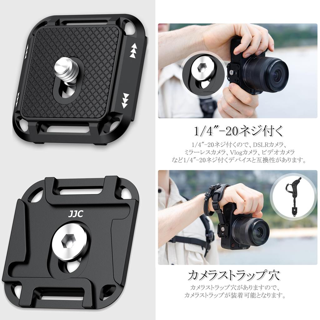 JJC Rychloupínací držák pro fotoaparát pro Peak Design Capture V3 Silikonový popruh Hliníková slitina Odolný Rychlý Držák pro fotoaparát Destička Destička, Arca-Swiss