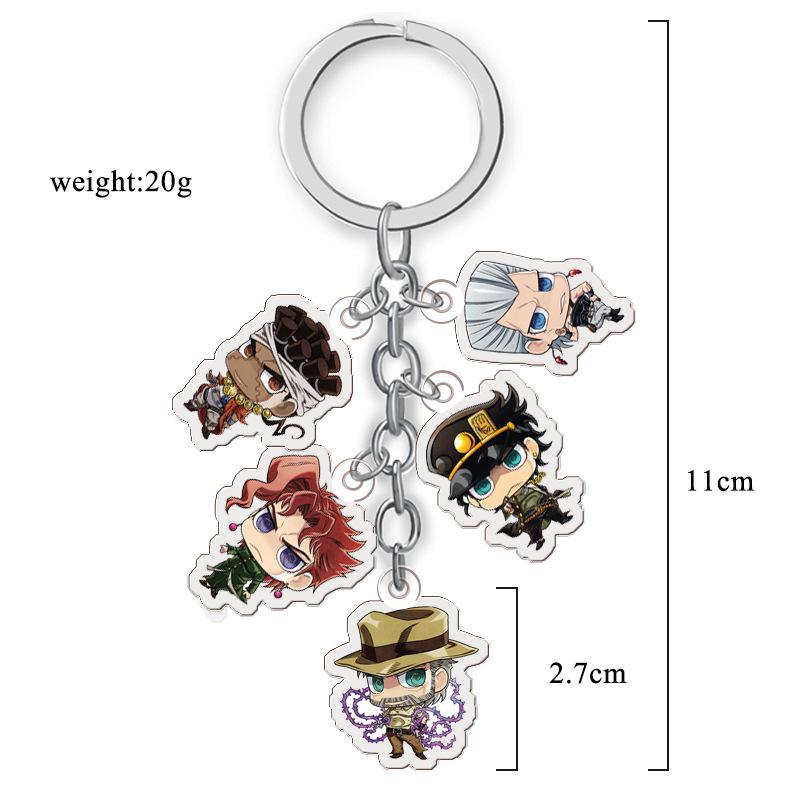 JOJO's Bizarre Adventure Acrylic Double-Sided Transparent Keychain Set of 5 Pendants