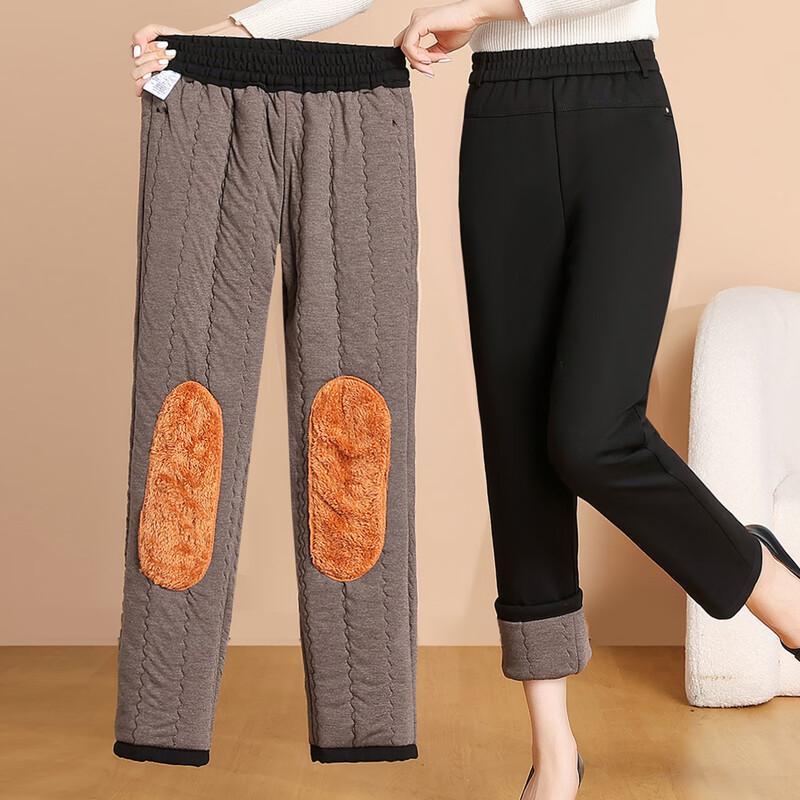 YUZHAOLIN Women s Fleece-Lined Winter Cotton Pants 3XL