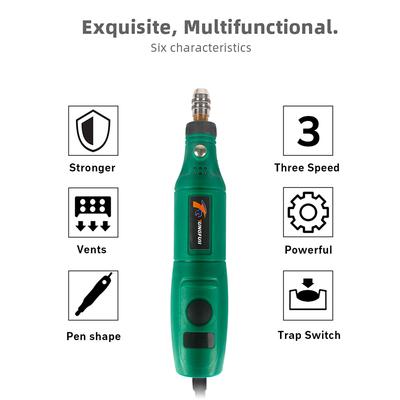 3 Speed Mini Drill Engraver Carving Etching Pen Rotary Tools Stone Glass Wood DIY Mini Electric Engraver Glass Ceramic Palstic