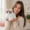 Lifelike Calico Plush Toy Soft Stuffed Animal with Bib Cute Birthday Gift