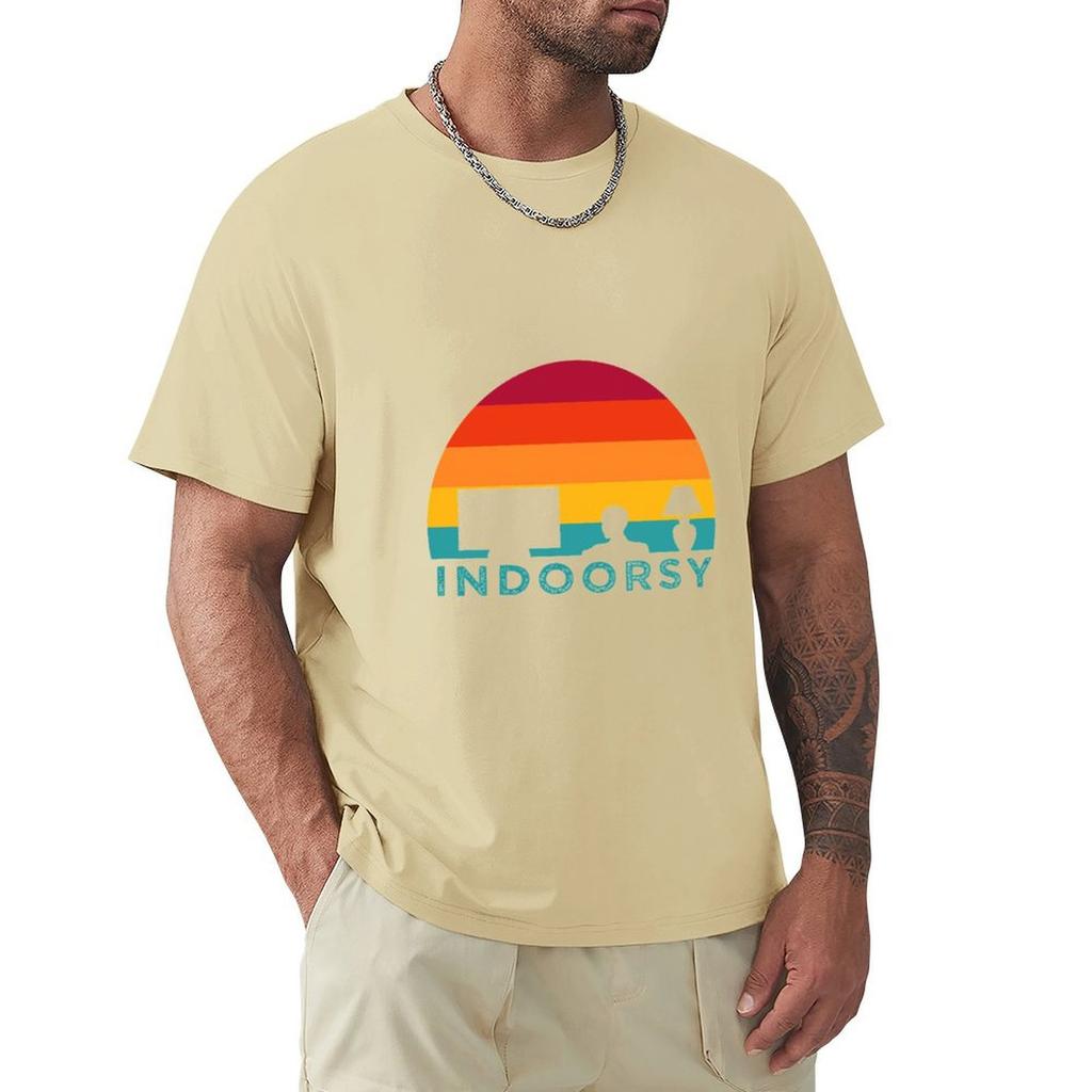 Funny Indoorsy Rather Be Inside Indoors Streaming Meme Gift T-Shirt Anime Tshirt Blouse Heavy Weight T Shirts For Men