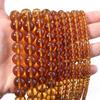 1 Strand 4/6/8/10/12mm Glass Beads Amber Color Round Loose Spacer Beads For Jewelry Making DIY Necklace Bracelets Accessories