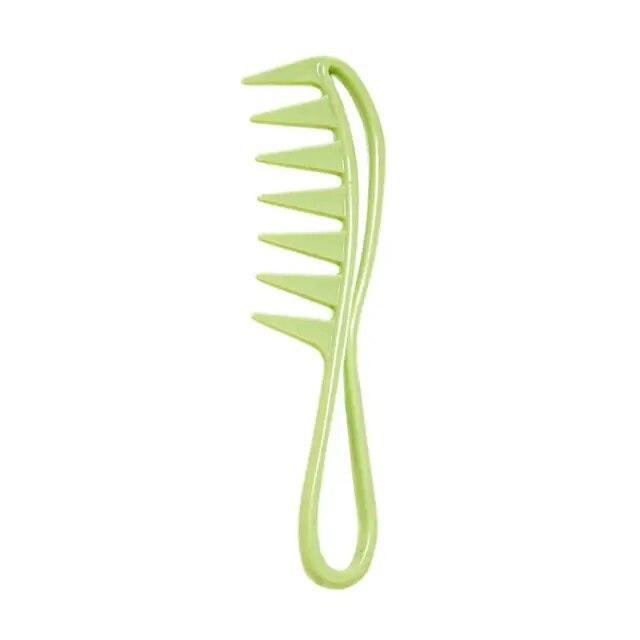 Hairdressing Candy Color Wide Tooth Comb Shark Shape Comb Retro Oil Back Hair Salon Comb Household Hollow Massage Comb Styling