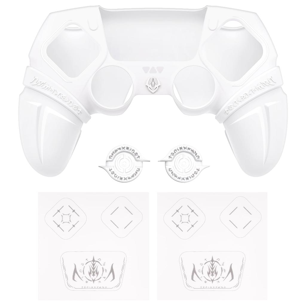 PlayVital Runes Edition Silicone cover for comes with thumb grip touchpad sticker and cross key compatible with ps5 genuine charging stand with cover