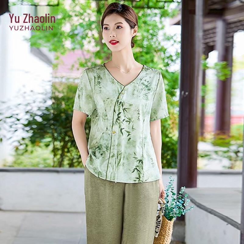 Yuzhaolin New Chinese Style Summer Two-Piece Set for Moms