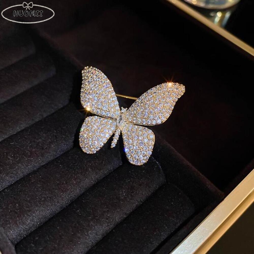 Voller Strass Strass Schmetterling Brosche Koreanischer Stil Abzeichen Anzug Kragen Pin Legierung Schmuck Zubehör Strass Brosche
