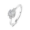 Moissanite Engagement Rings for Women S925 Sterling Sliver Plated White Gold Promise Ring for Her Gift