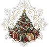 Handmade Christmas Tree Decor Faux Pearl Painting Suncatcher Kit, Acrylic Snowflake Shaped Board with Lace Relaxing Holiday Activity Edge, 3D Gemstone