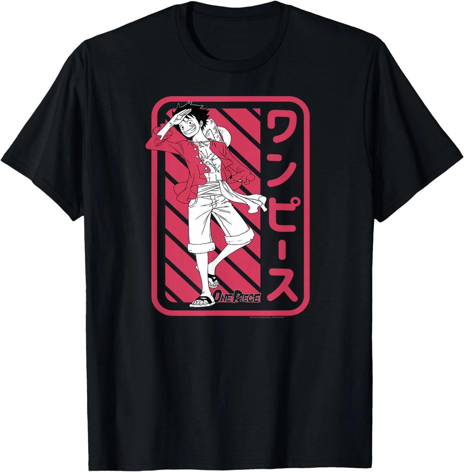 One Piece Anime White and Red Monkey D. Luffy T-Shirt 3XL