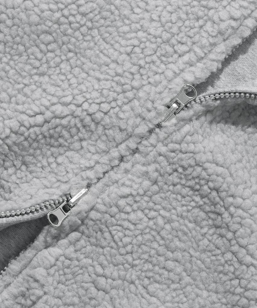 Agod Reversible Heavy Fleece Boa Hooded Zip-Up [Heather Grey]