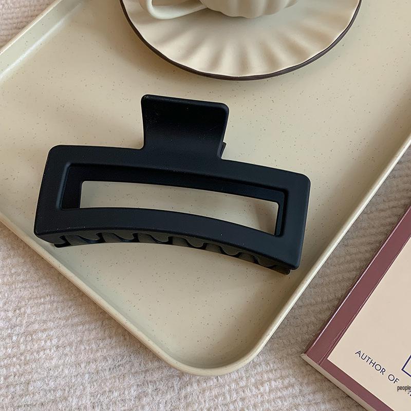 Frosted Korean Shark Clip - Retro Square Temperament Hairpin