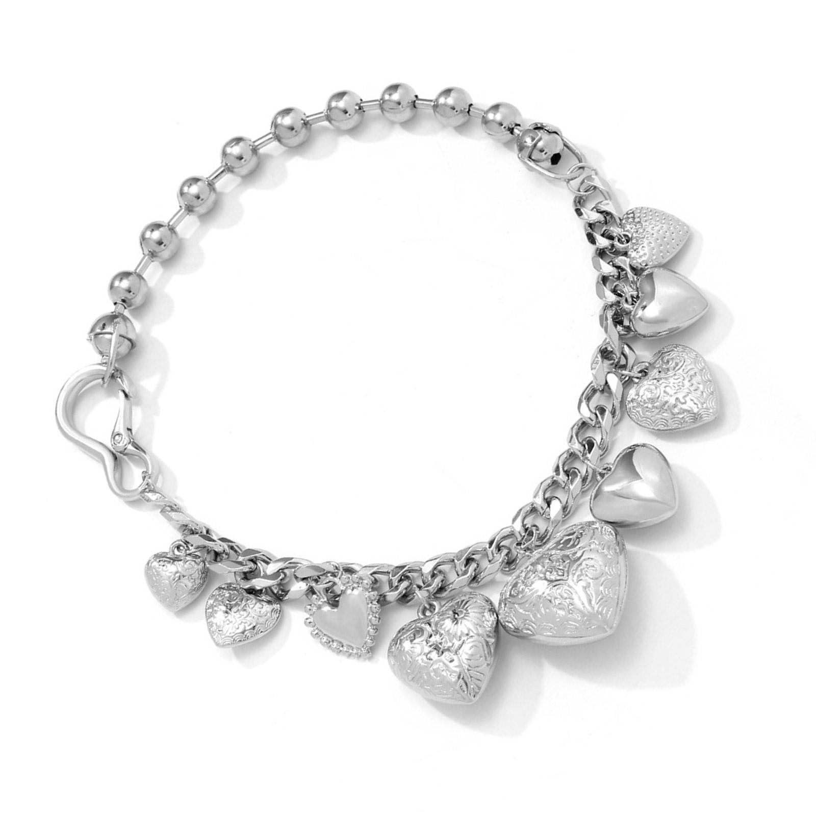 

Элегантное резное ожерелье с подвеской в виде сердца, модное ожерелье с подвеской в виде сердца, стильное украшение на ключицу для женщин серебряный