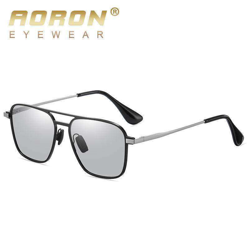 AORON Metal Frame Photochromic Polarized Sunglasses UV400 Anti Glare Sports Driving Fishing Glasses