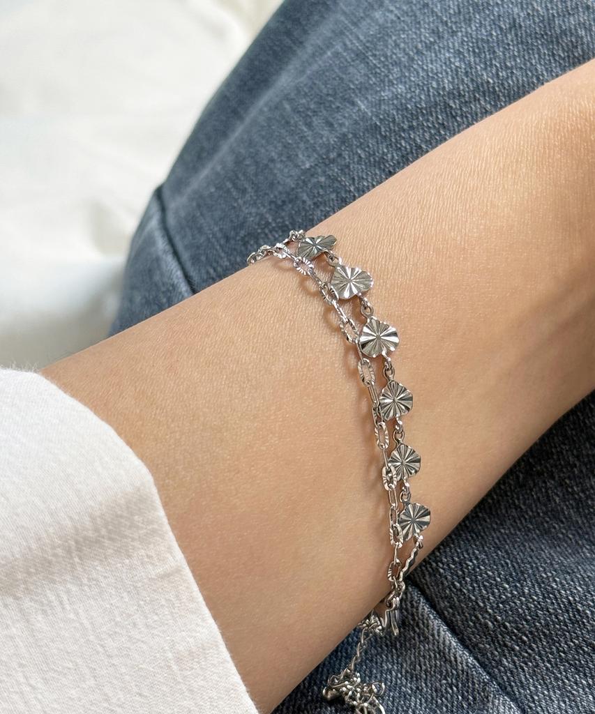 Monoflux Shining Heart Double Chain Bracelet