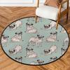 Cute Funny Dog Round Rug,Washable Soft Circular Floor Mat, Non Slip Low Pile Area Rugs for Kids Room Bedroom Bathroom Laundry