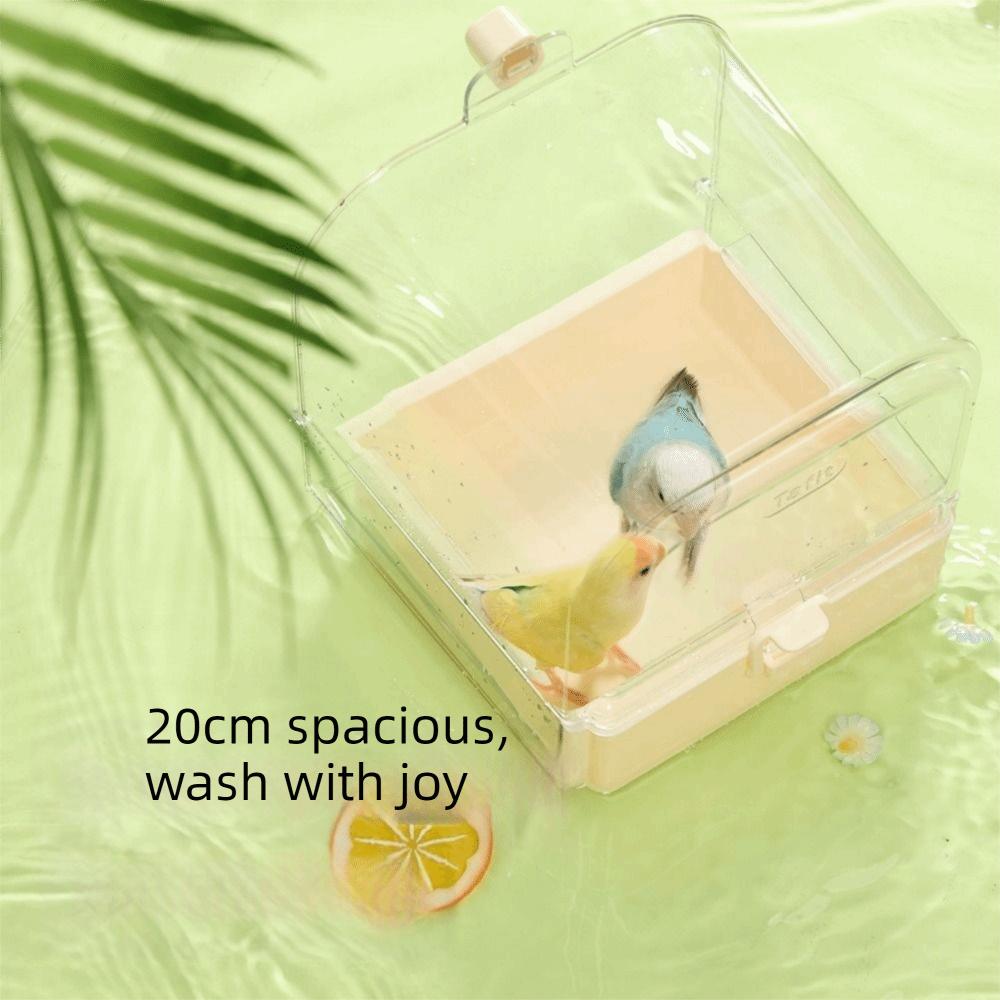 Large Capacity Hanging Bird Bath Wall Mounted Bird Feeder Parrot Shower Filtering Myna