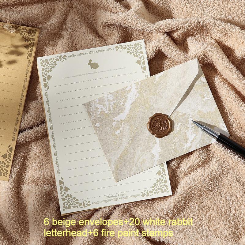 Gilding Valentine's Day Envelope Letter Set Embossed Texture Handwritten Love Letter Lacquer Envelope