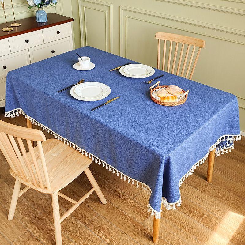 Cotton And Linen Tablecloth Waterproof And Anti-Fouling Atmosphere Coffee Table Rectangular Light Luxury High-End Oil-Proof Tablecloth Table Cloth