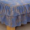 Three-piece Set Queen/King/Super King Size Bed Skirt with 2pcs Printed Bedding Pillowcase