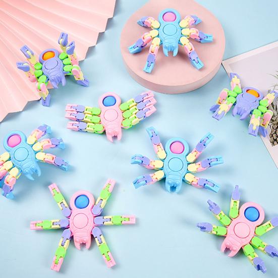Fidget Spinner Toy Transform Spider Pocket-sized Deformed Joint Chain Lasting Rotation Stress Relief Sensory Toy Fingertip Spinning Top Decompression