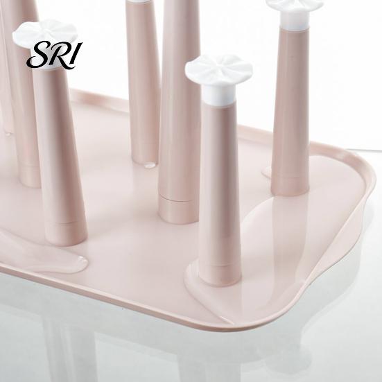 Cup Drying Rack for 6 Cups 6-Slot Plastic with Drip Tray Space-Saving Holder Countertop Organizer Mugs Glasses BPA-Free Kitchen Storage