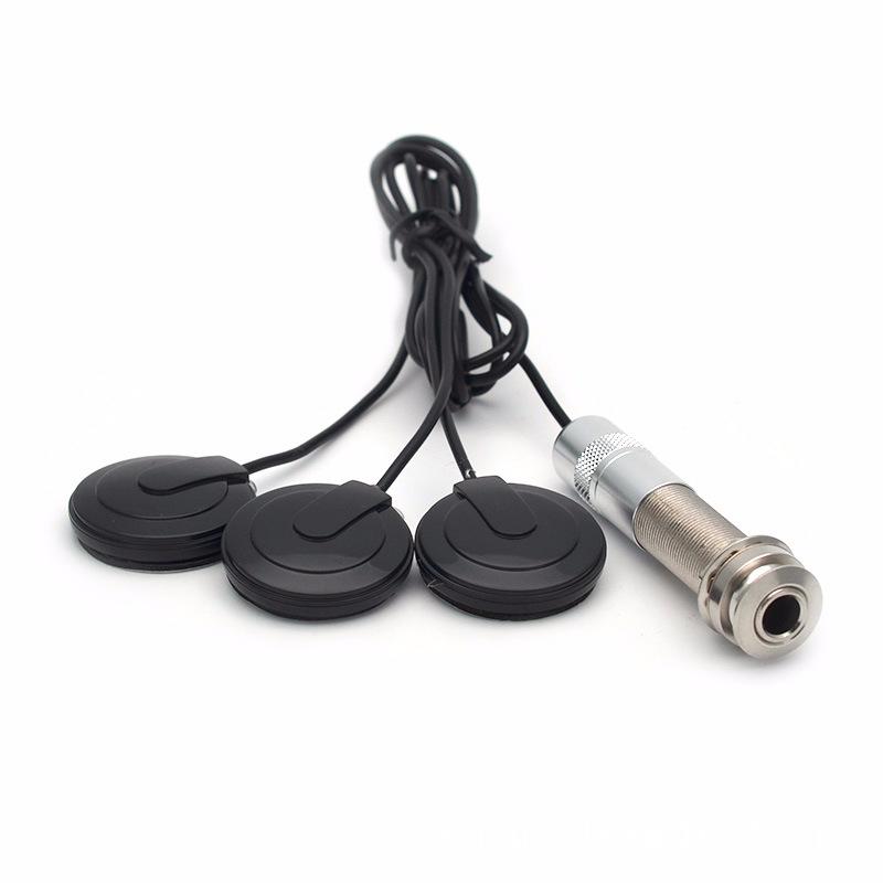 No-Drill 3-Head Multi-Function Pickup EQ Patch Transducer for Guitar Violin Mandolin Black