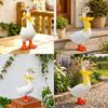 Porch Geese Statue Resin Yard Figure for Home Garden Entry Display