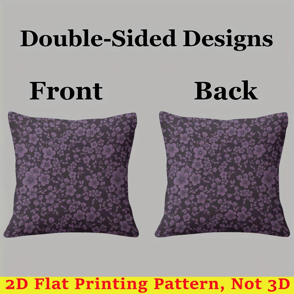 Purple Floral Pattern square Jacquard Pillow Cover for Sofa Office Waist Cushion Cover Home Decorative Pillowcase