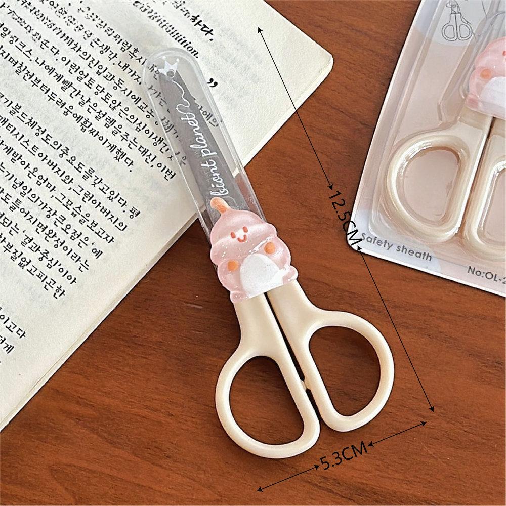 1 Pc Cute Mini Scissors Stationery for Student Lovely Cartoon Animal Bear Rabbit Paper Sissors Office/student Supplies Scissors