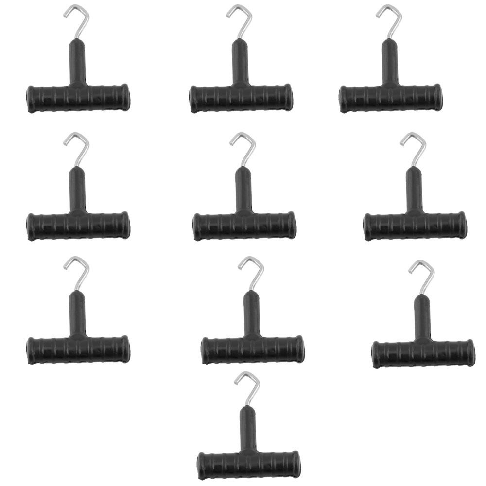10 Pcs T Shape Handle Fishing Knot Puller ABS Rig Puller Knot Tools Barbel Fishing