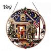 Decorative Hanging Ornaments for Home Christmas Diamond Art Ornament, 2D Acrylic Pearl Painting Chain Pattern Suncatcher, Holiday Window Pendant Wall