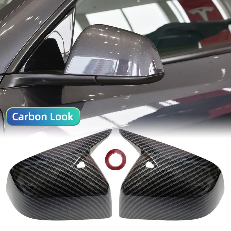For Tesla Model Y Juniper 2025 ABS Rear View Door Wing Side Mirror Cover Caps Shell Case Bull Horn Rearview Mirror Cover Exteri