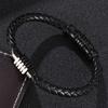 Fashion Jewelry of Men Genuine Leather Bracelet Black Creative Design Stainless Steel Buckle Man Charm Bangle