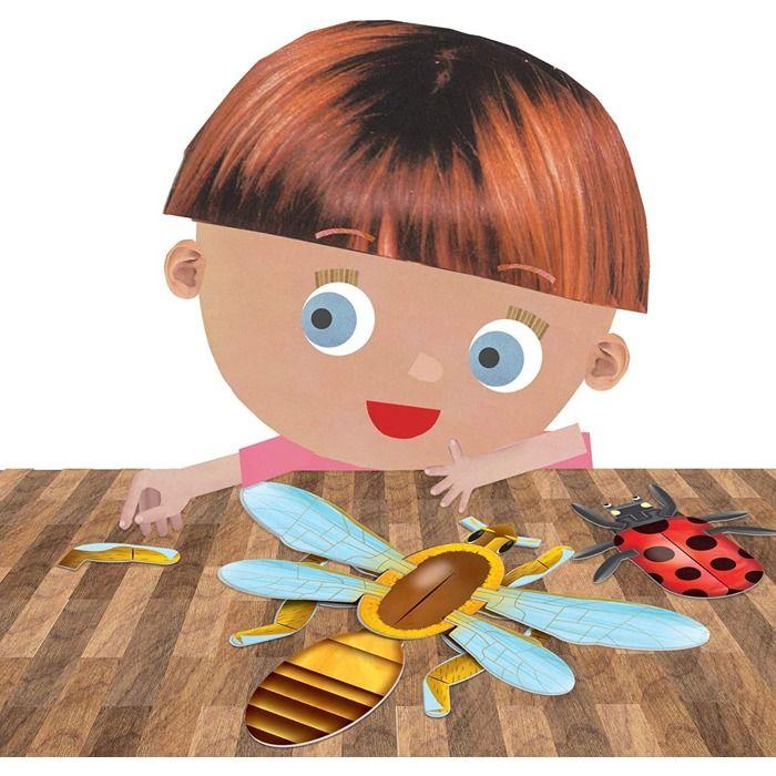 Joc de construcție - Insecte - 48 piese - Fabricat în Italia - Pentru copii 5-8 ani