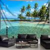 [Tropical Tapestry] 1pc Extra Large Tropical Island Coconut Tree Landscape Photo Digital Print Tapestry | Polyester Aesthetic