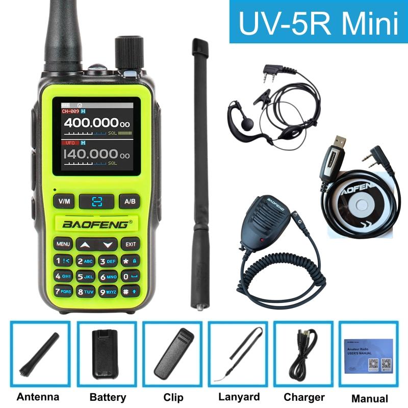 Portable Kids Two Way Radio Baofeng 5R Mini Walkie Talkie Pmr Long Range Rechargable Type-C Charger Vox For Camping Trip