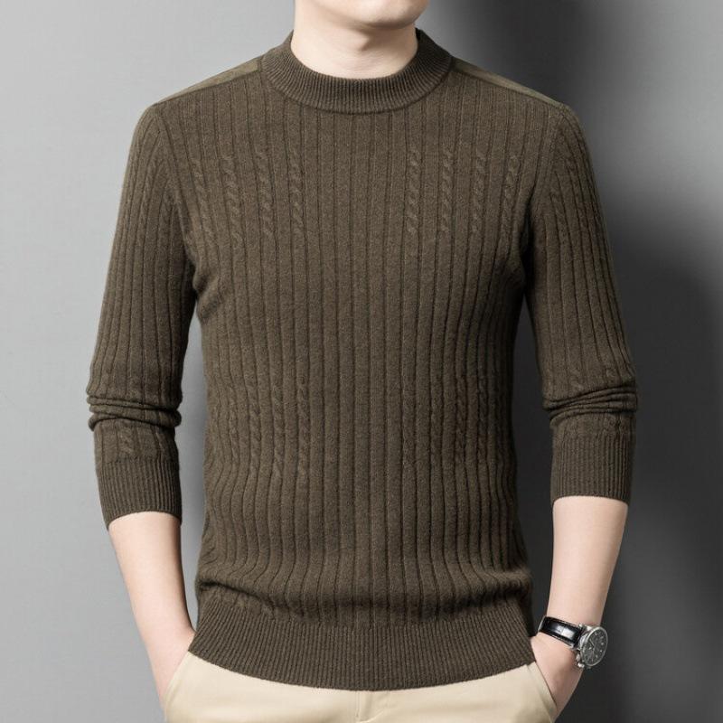 

Осенне-зимний шерстяной свитер из смешанной шерсти с круглым вырезом, простой стиль и отличное качество