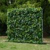 Uflower Artificial Flower Wall Roll-Up with Green Leaves Fabric Floral Backdrop for Wedding Event Party Decorations Curtain