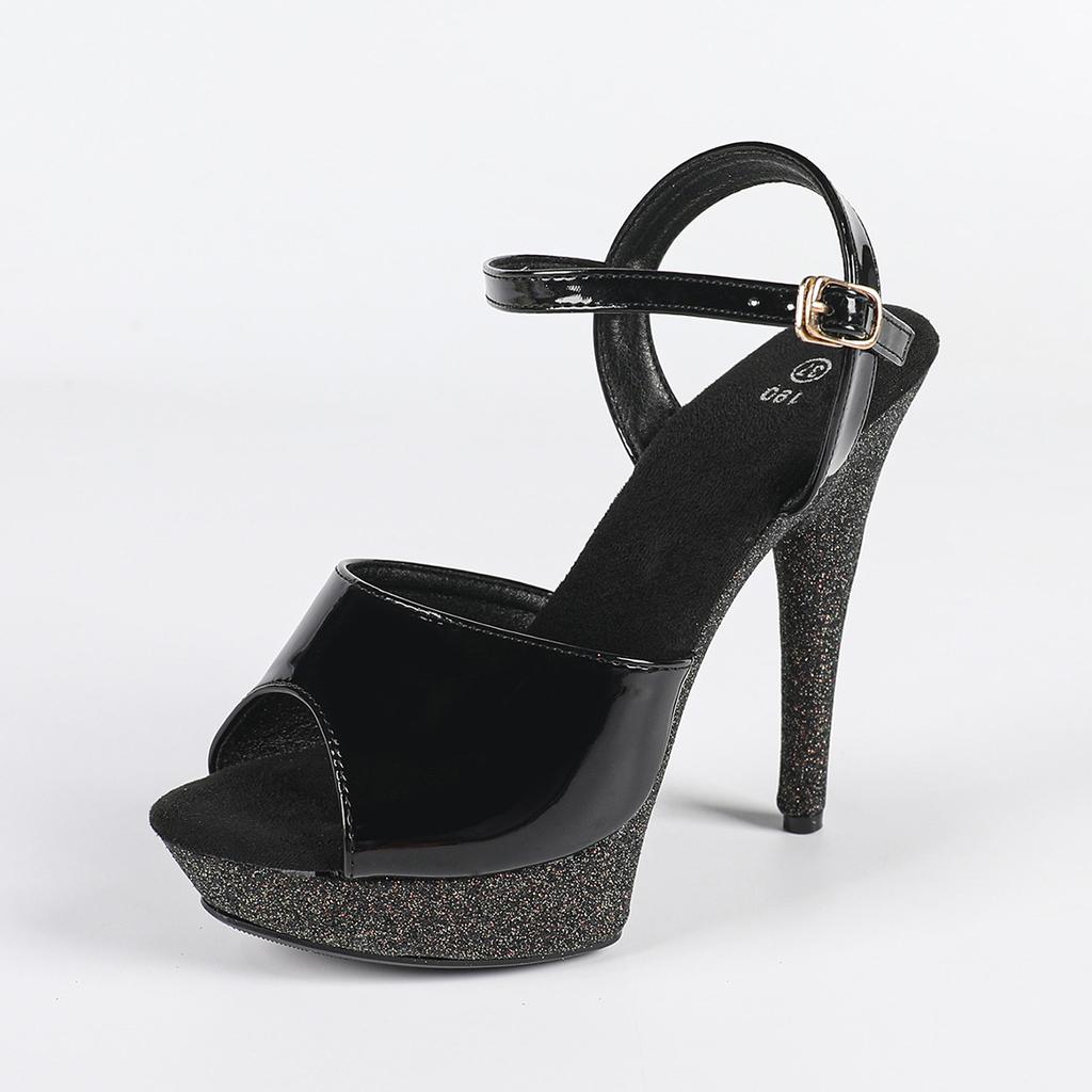 Sandály na vysokém podpatku Dámské 2025 Léto Nové Tenký podpatek Vodotěsná platforma Kamínkový Model Molo Společenské boty 13CM LFD-1099-Q7