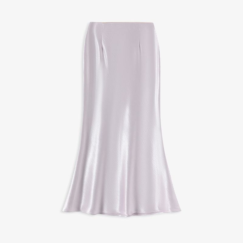 

Aozhi Country Pastil Atmosphere Heavy Industry Feather Decoration Sleeveless Tops + Satin Mid-Length Dress Set SW Skirt L