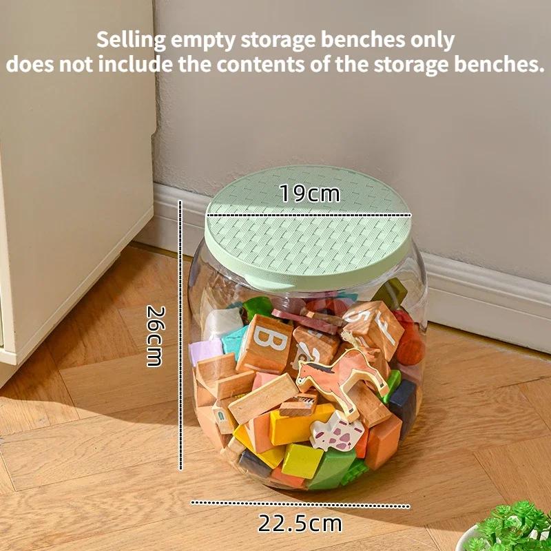 Children Chair Plush Toy Container Doll Box Basket Artifact Transparent Bucket Plastic Storage Stool